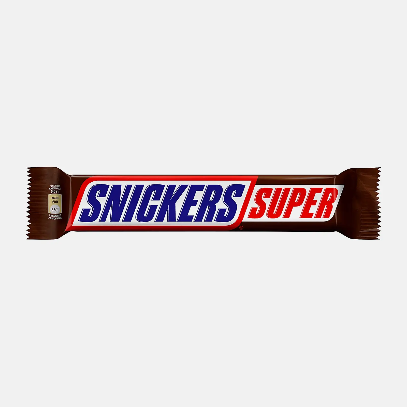 Шоколадный батончик с карамелью арахисом и нугой Snickers Super 80г в ассортименте
