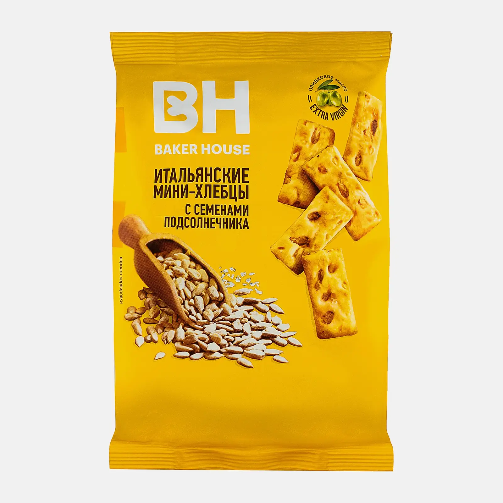 Изображение товара Хлебцы Итальянские с семенами подсолнуха оливковым маслом и морской солью Baker House 110г
