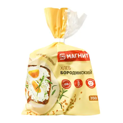 Изображение товара Хлеб Бородинский нарезанный Магнит 350г
