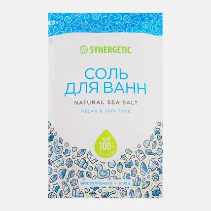 Морская соль для ванн Бархатистая кожа Synergetic 1кг