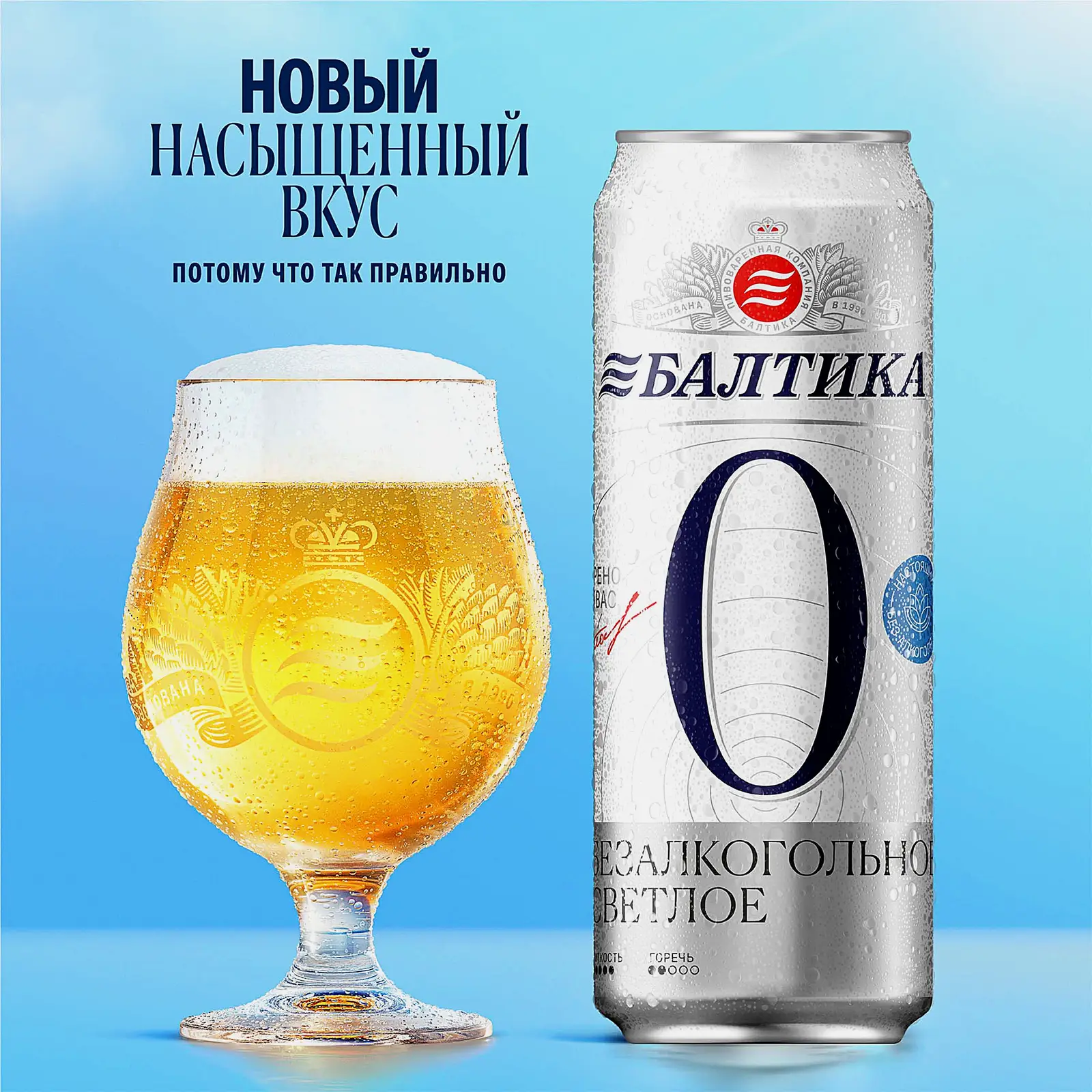 Светлое пиво пастеризованное безалкогольное Балтика №0 0.5% 450мл - фото 2