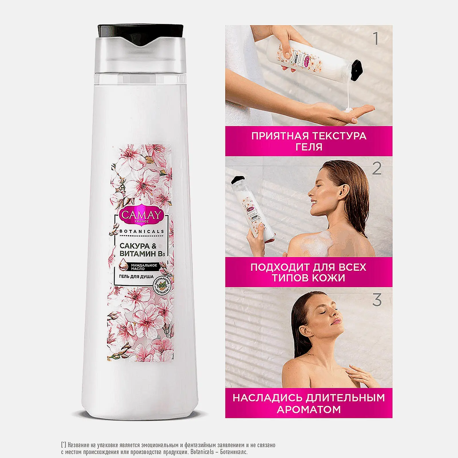 Гель для душа Camay Botanicals сакура 400мл