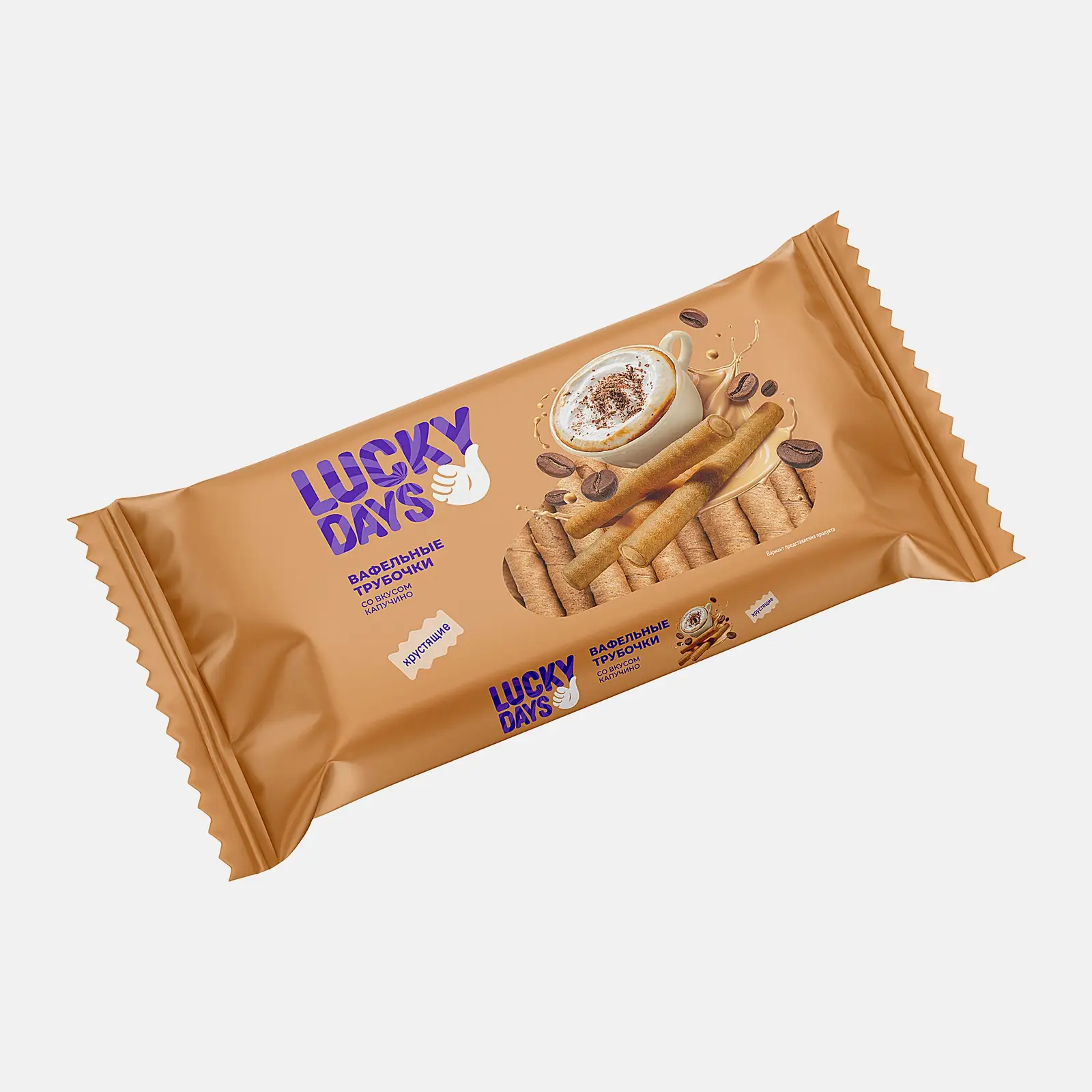 Вафельные трубочки со вкусом капучино Lucky Days 200г
