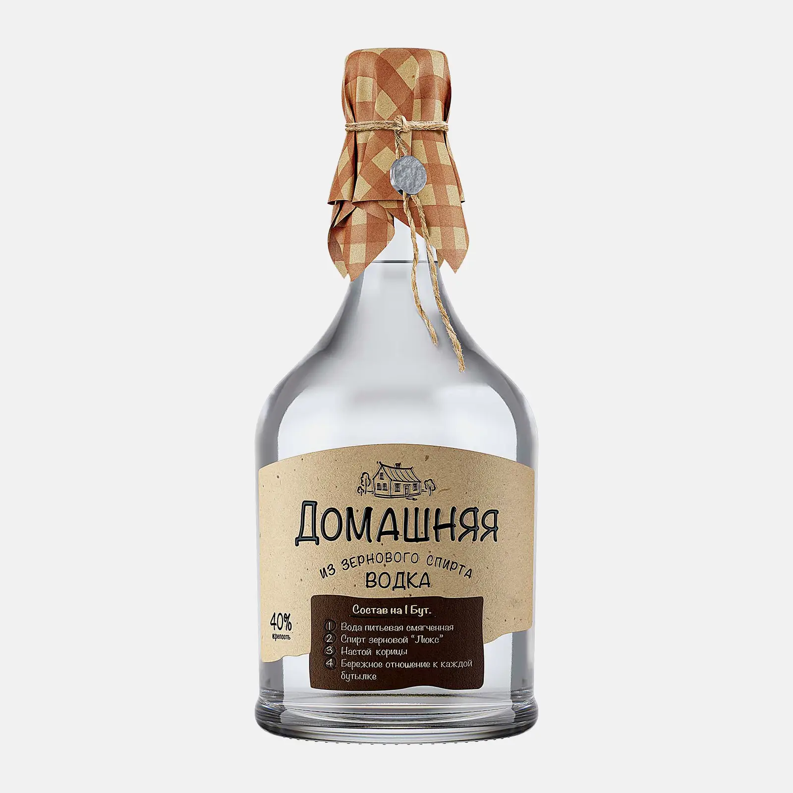 Изображение товара Водка Домашняя Питейный дом 40% 500мл - мягкий вкус и уникальная рецептура