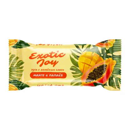 Изображение товара Конфеты Exotic Joy Нуга с желейным слоем манго и папайя в глазури, 300 г