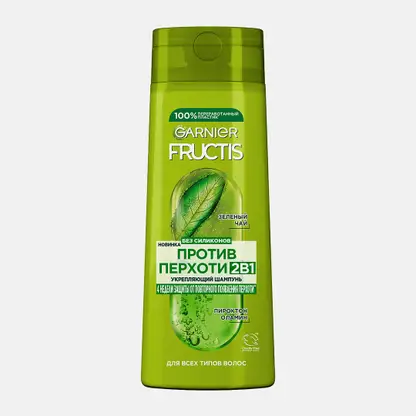 Шампунь Garnier Fructis Против перхоти 2в1 с зеленым чаем и пироктон оламином для всех типов волос 250мл