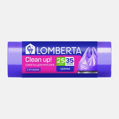 Пакеты для мусора Lomberta с ручками 35л 25шт 10мкм