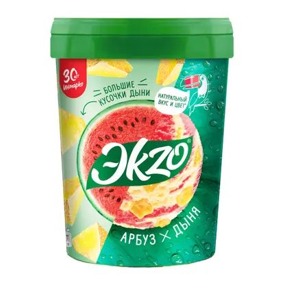 Изображение товара Молочное мороженое Арбуз-Дыня с кусочками дыни Экзо 520г