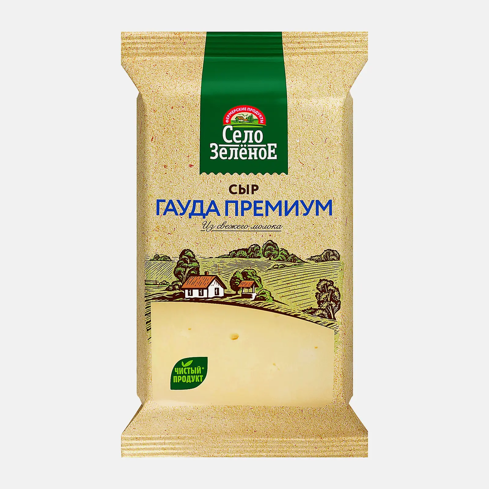 Изображение товара Сыр Село Зеленое Гауда Премиум 40% 200г