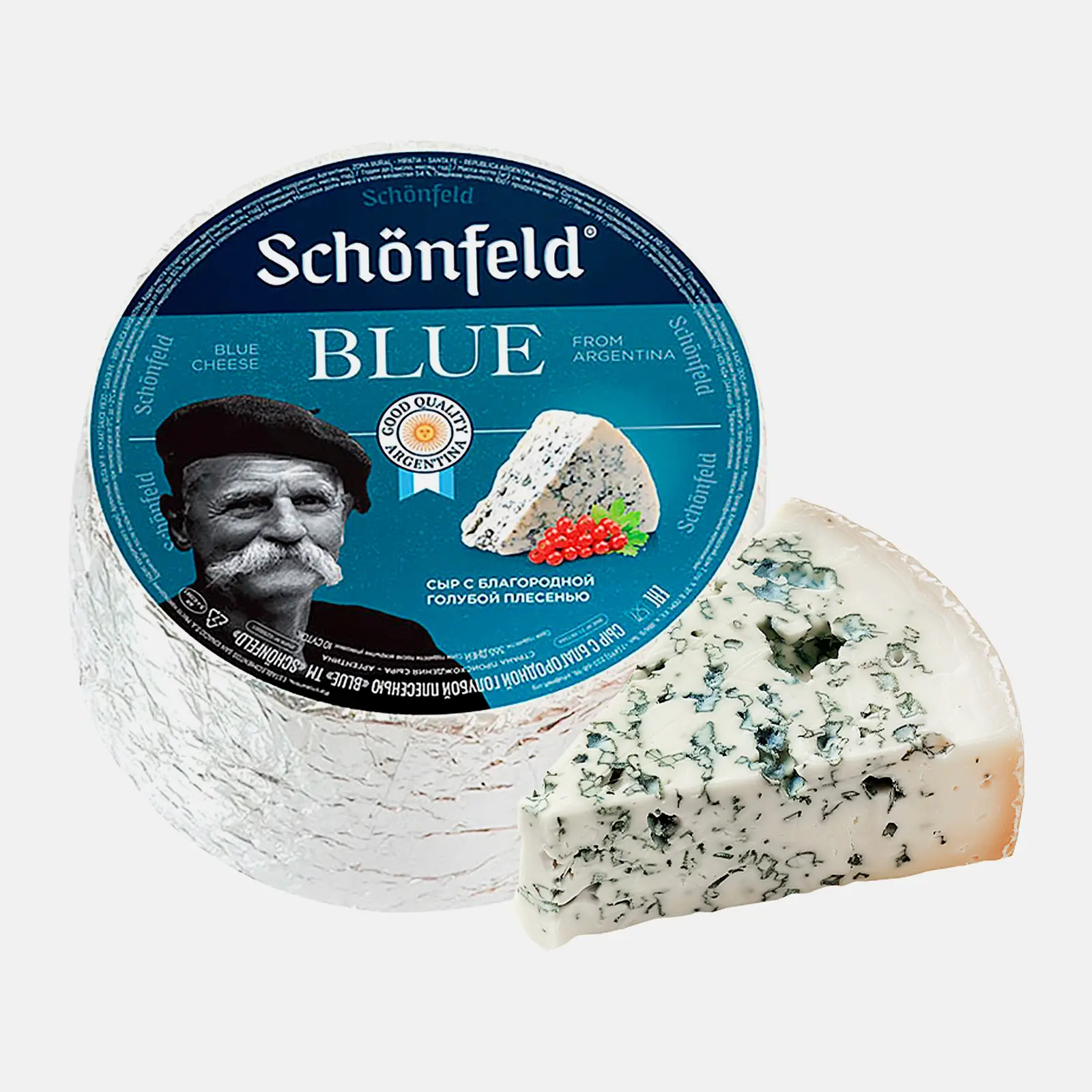 Сыр Shconfeld Blue с плесенью 54% весовой Сыр Shconfeld Blue с плесенью 54% весовой