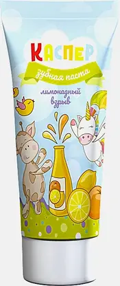 Зубная паста Каспер детская клубника со сливками и лимонный взрыв 50мл в ассортименте