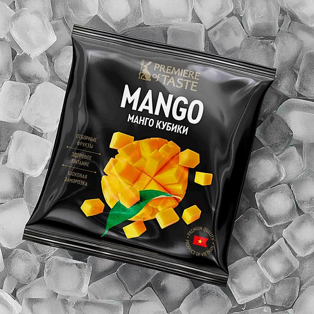 Изображение товара Манго Кубики быстрозамороженное Premiere of Taste 300г натуральный продукт