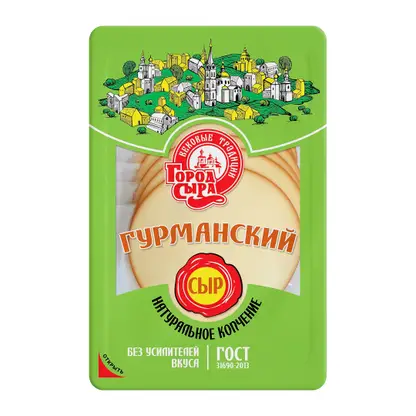 Изображение товара Сыр Город сыра Гурманский нарезка 40% 150г