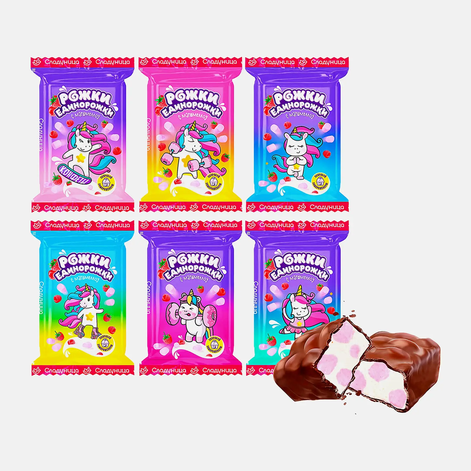 Изображение товара Конфеты Сладуница Рожки Единорожки маршмеллоу 300 г
