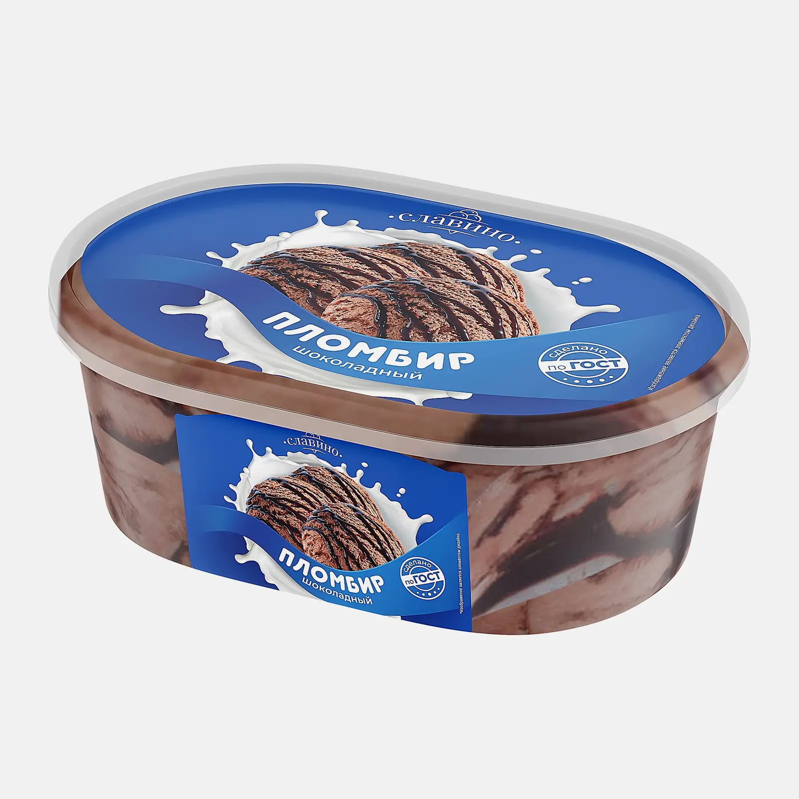 Мороженое Пломбир шоколадный Славино 12% 450г
