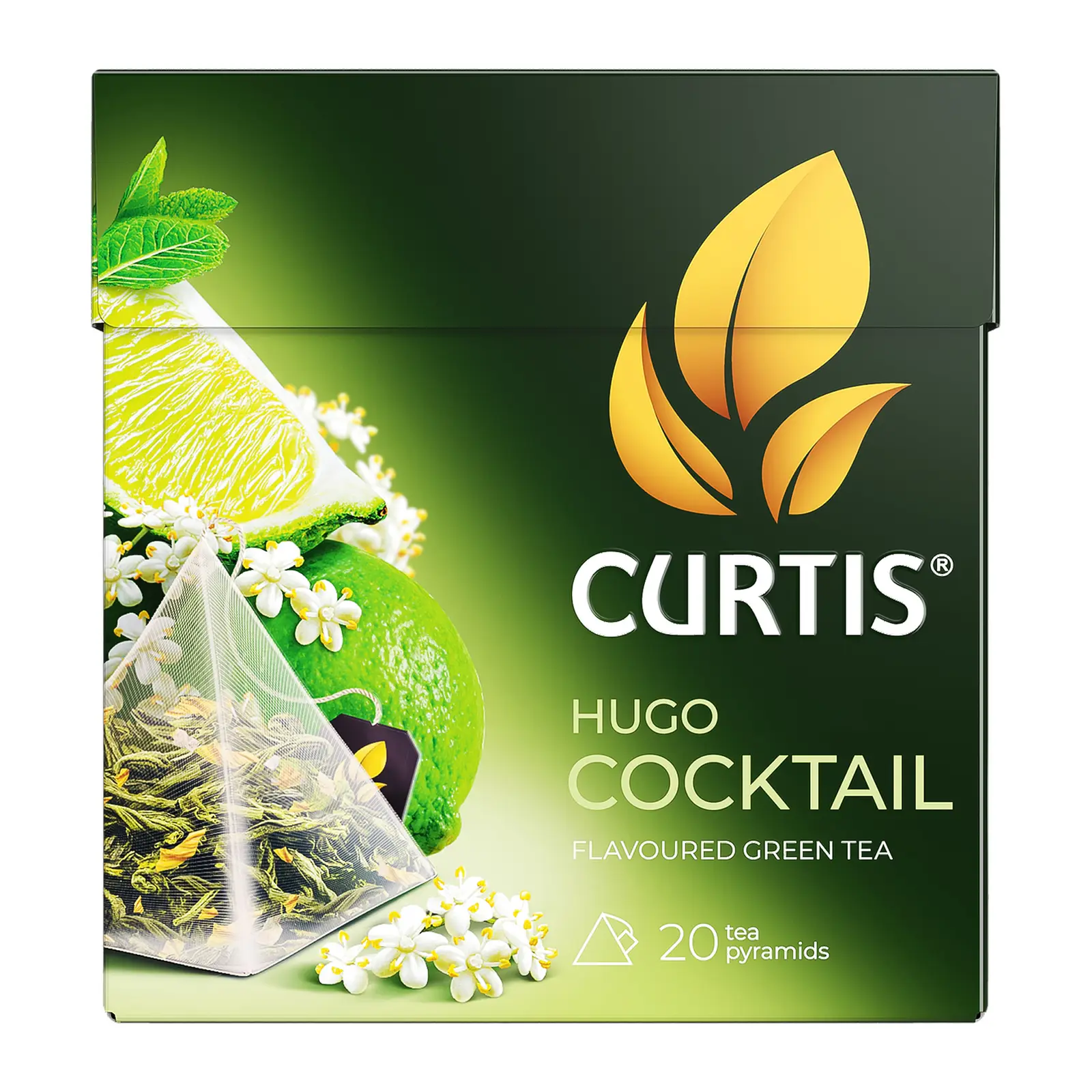 Изображение товара Зеленый чай Curtis Hugo Cocktail листовой с цитрусами и мятой 20 пакетиков