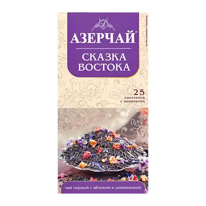 Изображение товара Чай черный Азерчай Сказка востока яблоко-шиповник 25пак