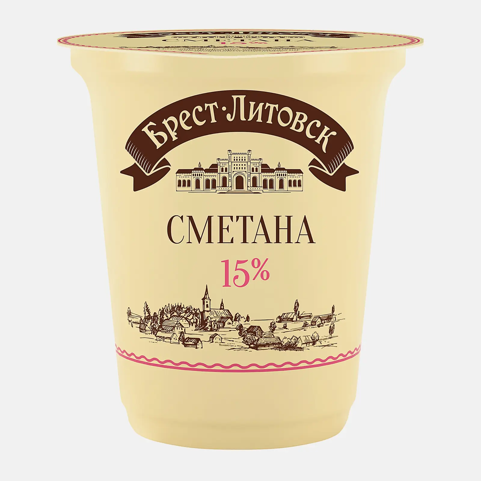 Изображение товара Сметана Брест-Литовск 15% 300г натуральный кисломолочный продукт