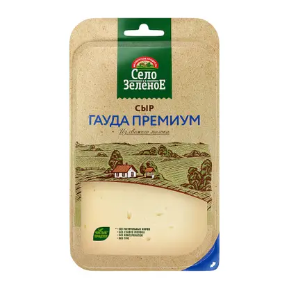 Изображение товара Сыр Село Зеленое Гауда Премиум нарезка 40% 130г