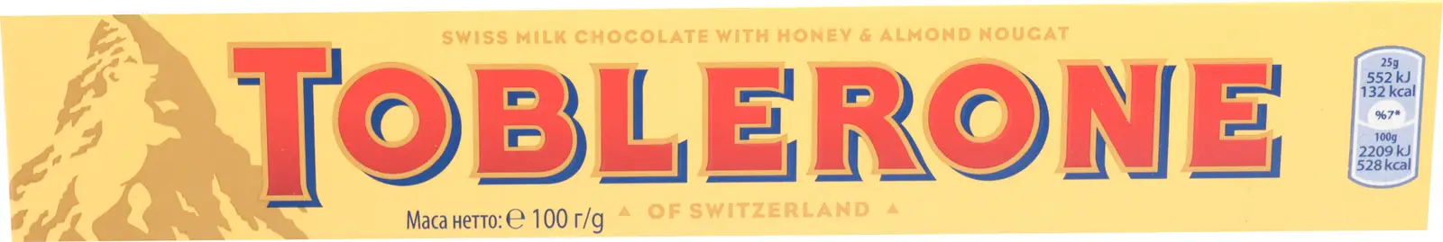 Шоколад Молочный с медово-миндальной нугой Toblerone 100г — в каталоге ...