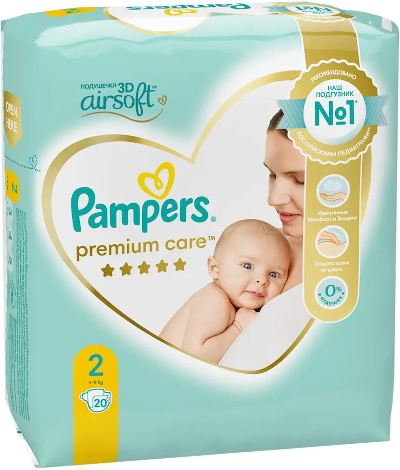 Подгузники Pampers Premium Care Mini р.2 4-8кг 20шт