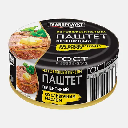 Паштет Главпродукт печеночный со сливочным маслом 100г