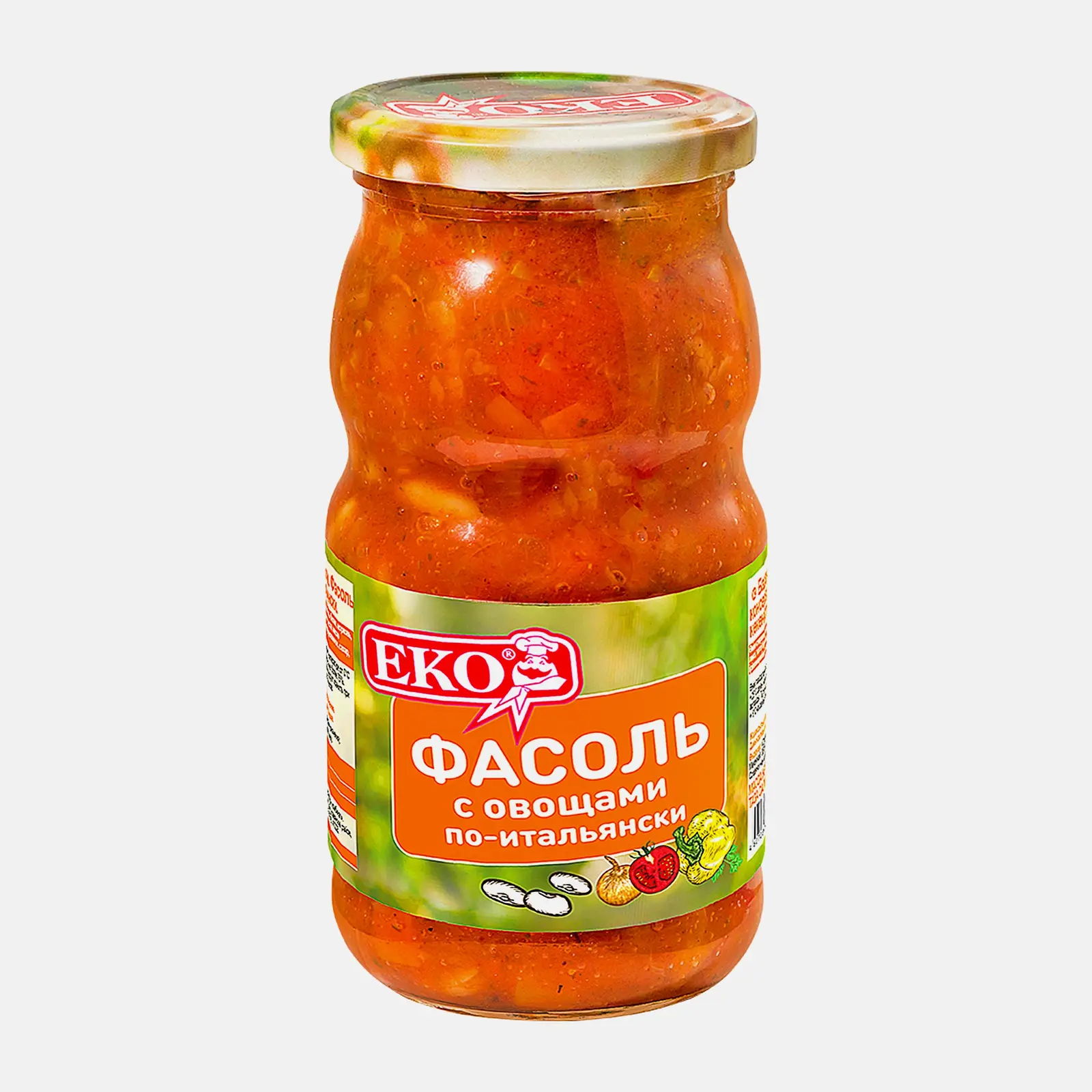 Фасоль Eko с овощами по-итальянски 510г Фасоль Eko с овощами по-итальянски 510г
