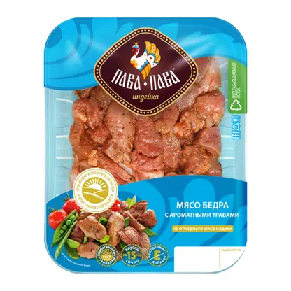 Изображение товара Мясо бедра индейки с ароматными травами Пава-Пава 350г