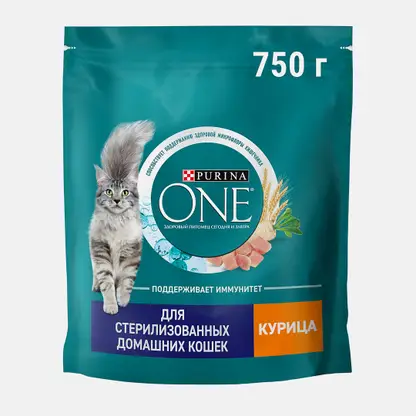 Сухой корм для стерилизованных кошек 2в1 с курицей и злаками Purina ONE 750г