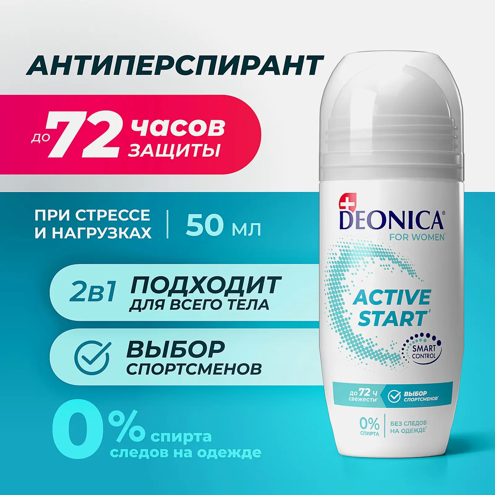 Женский антиперспирант Active Start роликовый Deonica 50мл