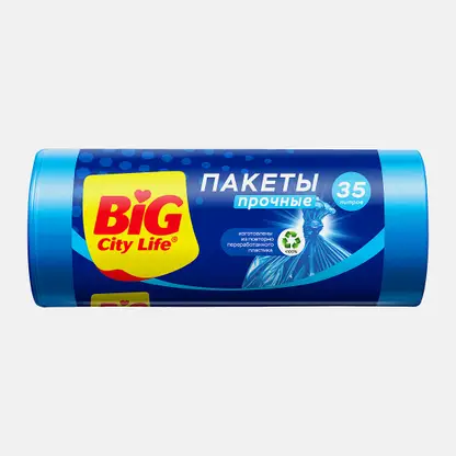 Пакеты для мусора Big City Life 35л 30шт синие