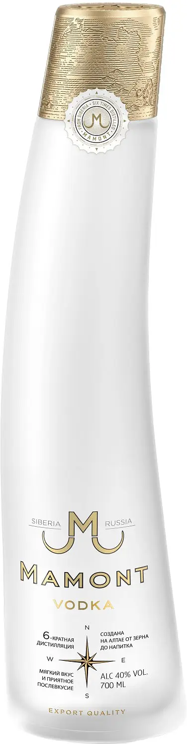 Изображение товара Водка Mamont 40% 0.5л с кедровым ароматом экологически чистая высокого качества
