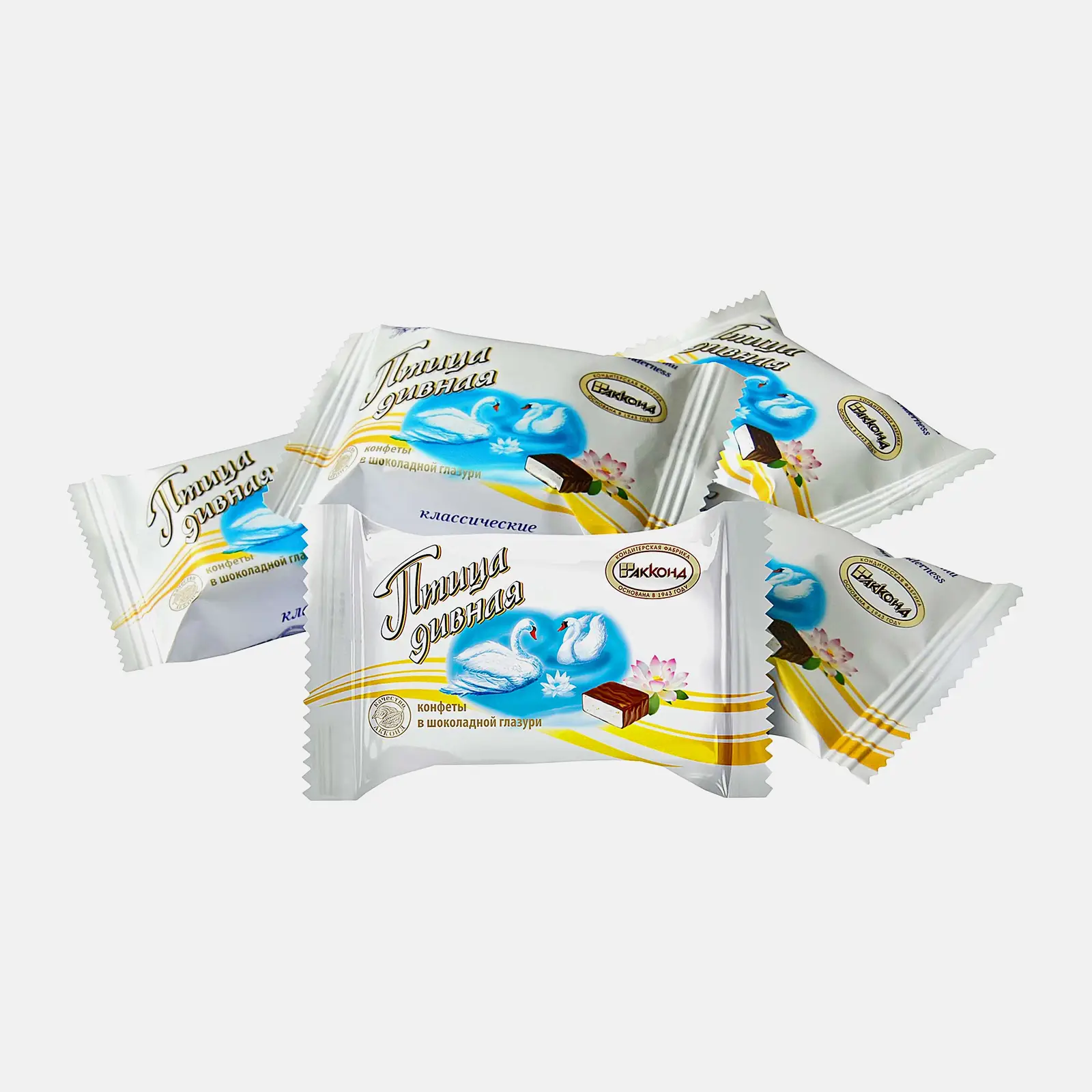 Изображение товара Глазированные конфеты Птица дивная суфле и шоколадная глазурь 0.3 кг