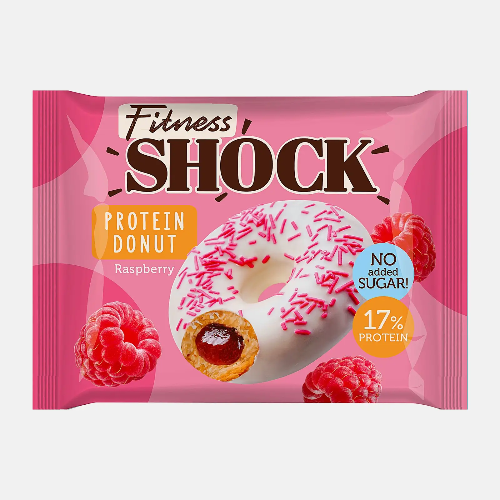 Изображение товара Донат Fitnesshock с малиновой начинкой 70 г натуральный белковый десерт