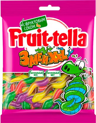 Изображение товара Жевательный мармелад Змеи XXL Fruit-Tella 70г с натуральными ингредиентами