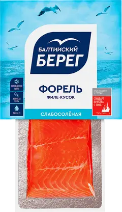 Форель Балтийский Берег слабосоленая филе-кусок с кожей 150г