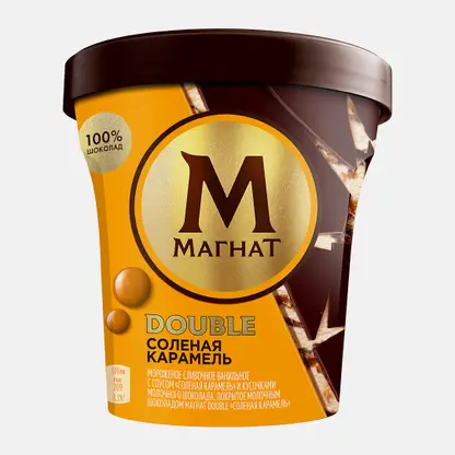 Мороженое Магнат Пинта Соленая карамель с кусочками настоящего шоколада 310г