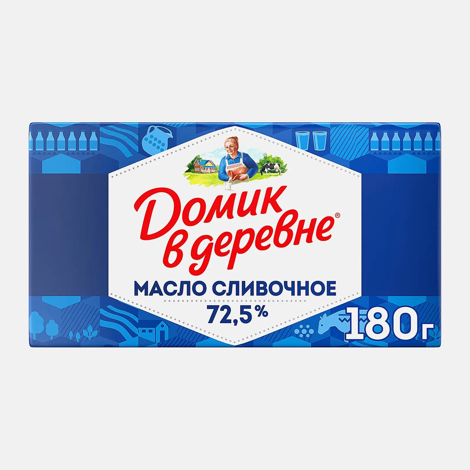 Изображение товара Масло сливочное Домик в деревне Крестьянское 72,5% 180г натуральное