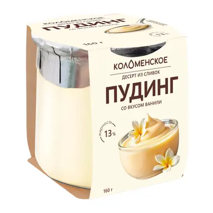 Изображение товара Десерт из сливок Коломенский Пудинг со вкусом ванили 13% 160г