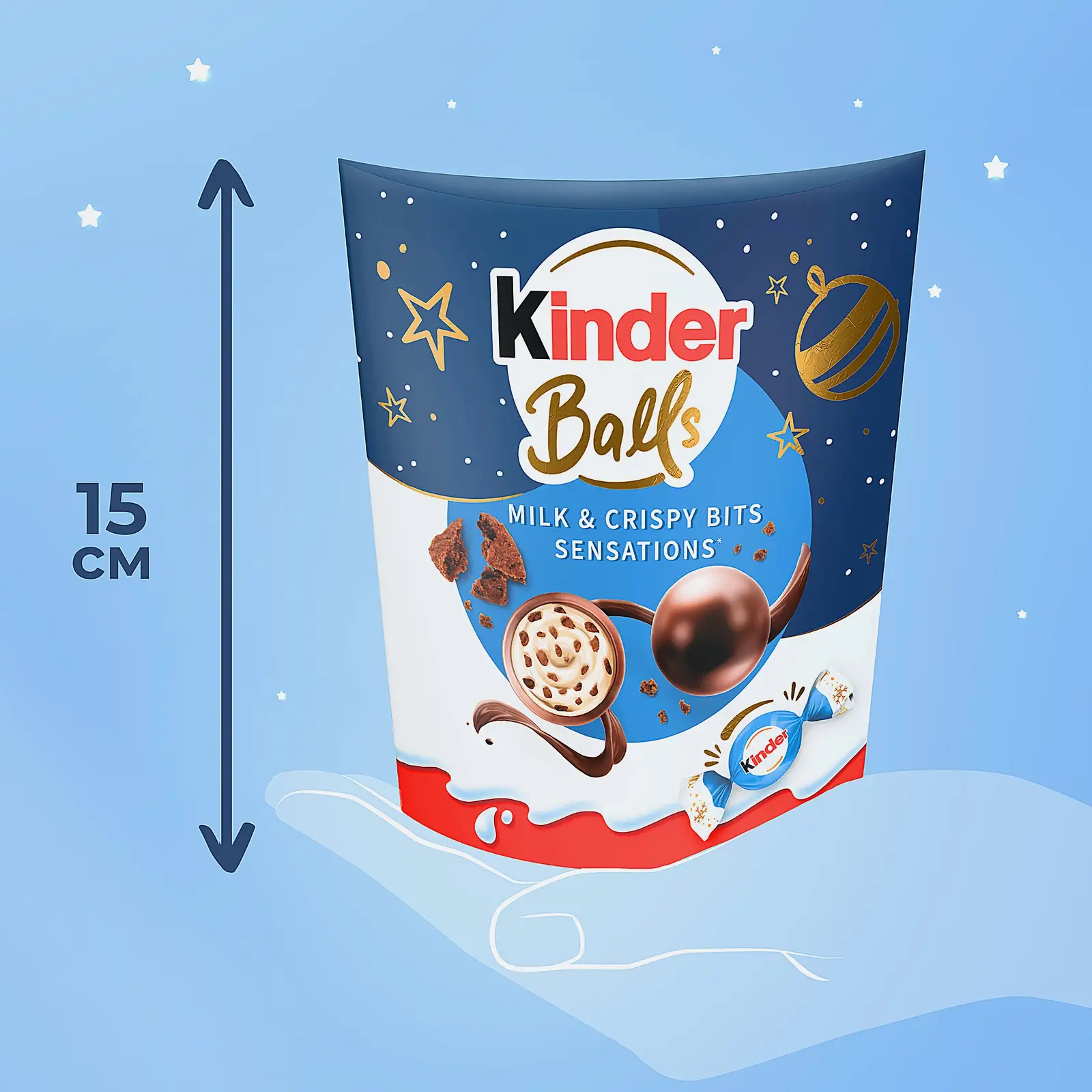 Конфеты с молочной начинкой и печеньем Kinder Balls 90г