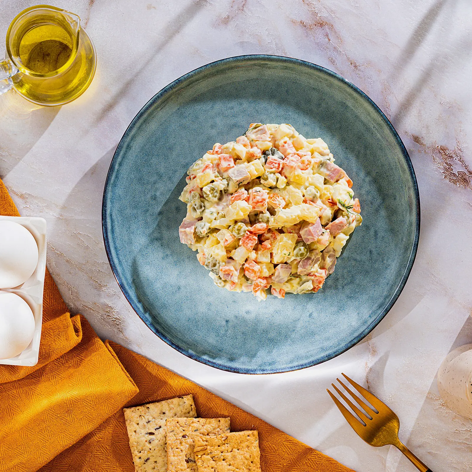 Изображение товара Салат Оливье М Кухня 200г классический подготовленный салат с майонезом