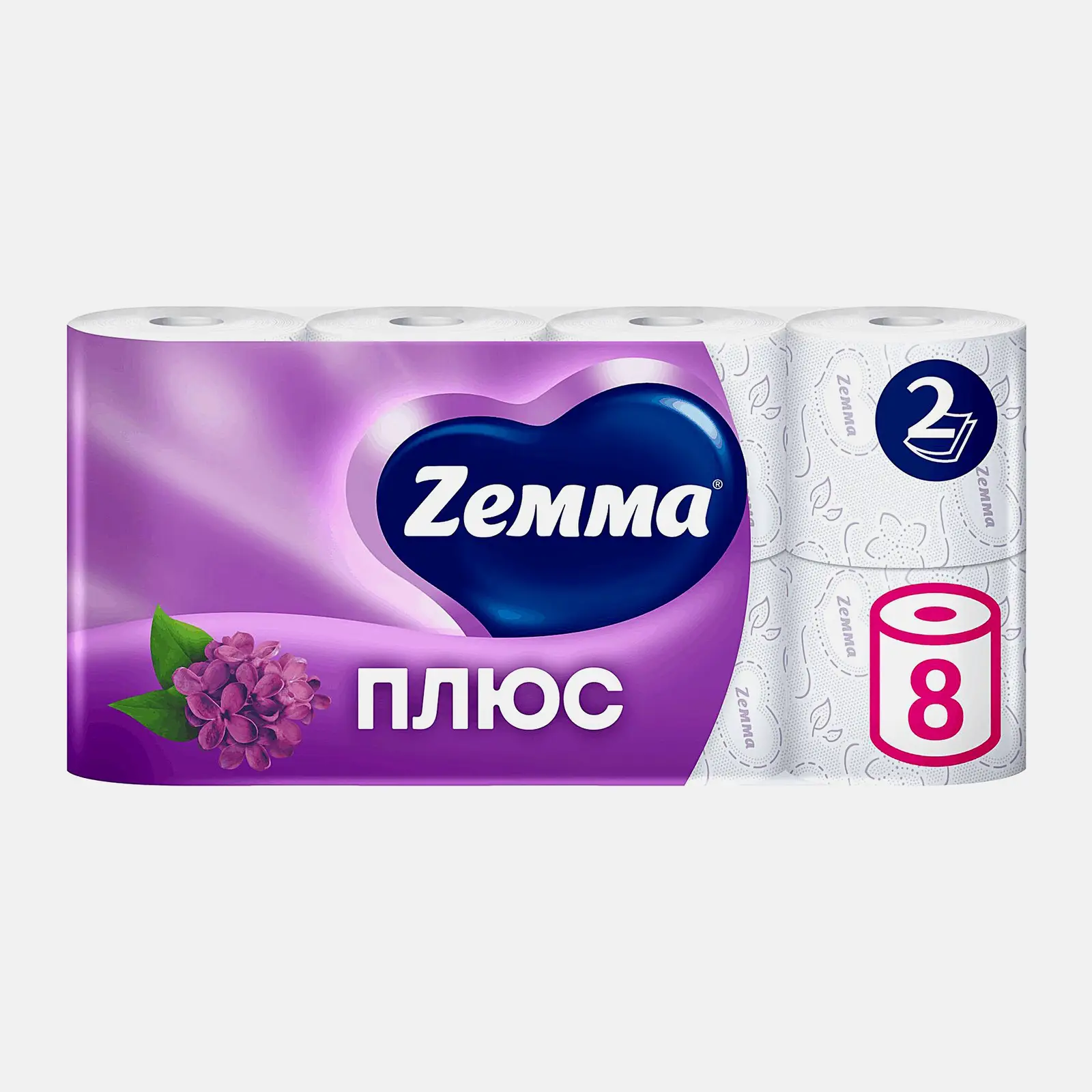 Туалетная бумага Zewa Плюс Сирень 2 слоя 8 рулонов в ассортименте