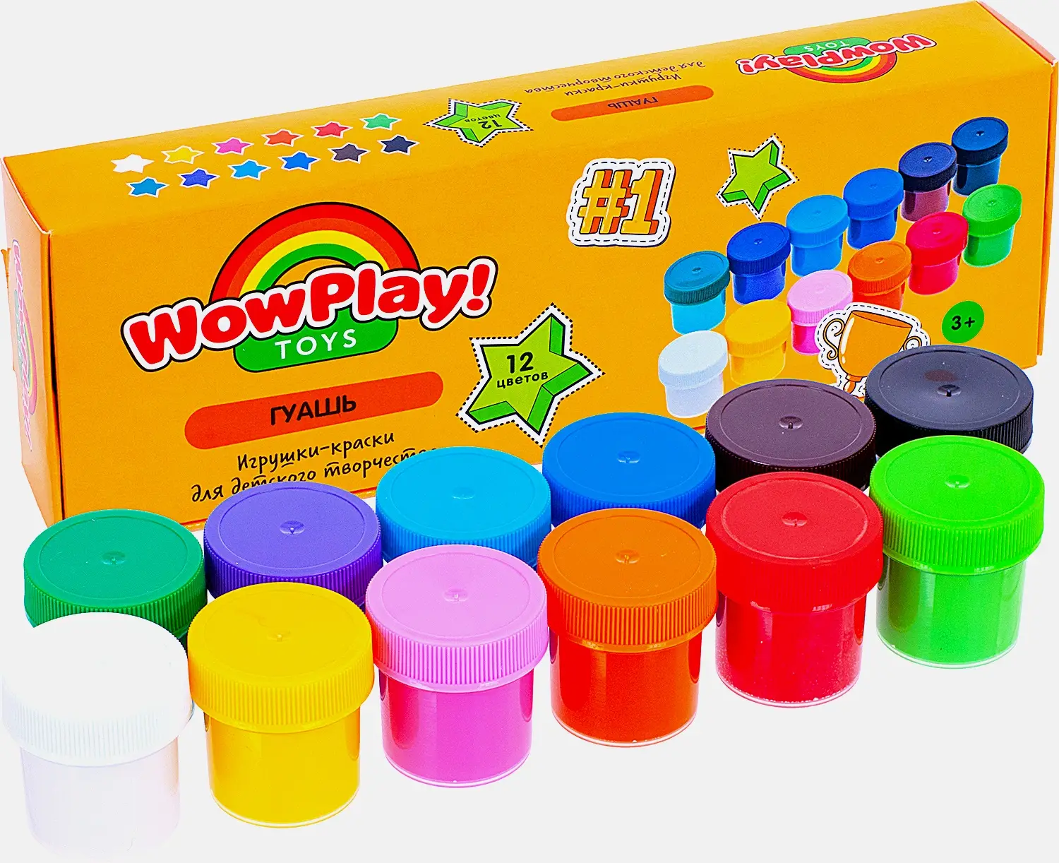 Гуашь Wow Play цветная 12*25мл