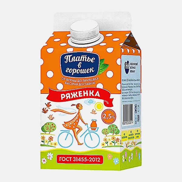 Ряженка Платье в Горошек 2.5% 450мл