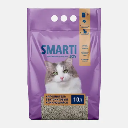 Комкующийся бетонитовый наполнитель для кошек Smarti Joy 5кг