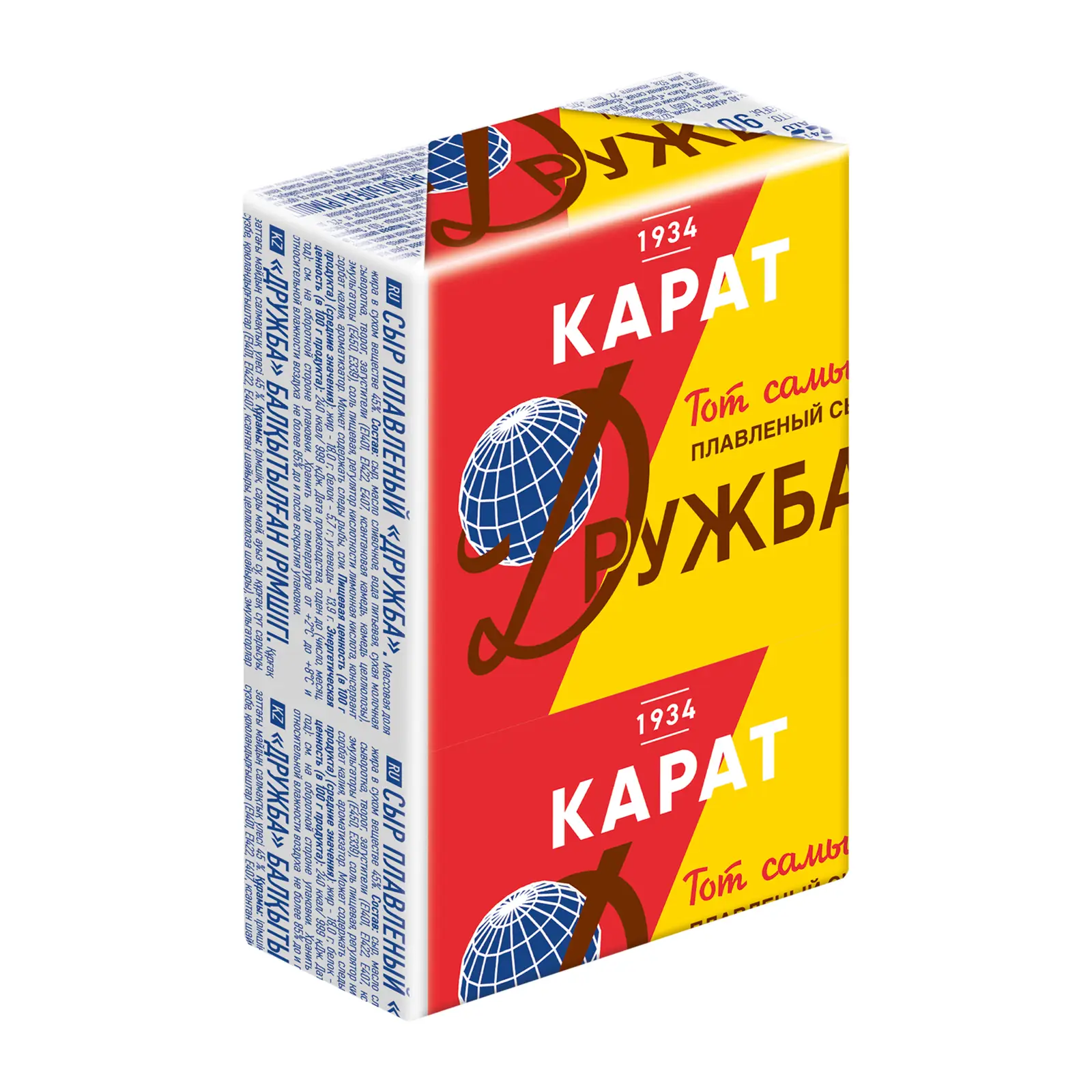 Сыр плавленый Карат Дружба 45% 90г — в каталоге на сайте сети Магнит |  Краснодар