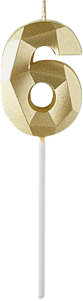 Свеча-цифра Пакетико 6 металлик Brilliant
