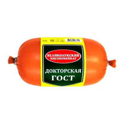 Изображение товара Колбаса Великолукский МК Докторская вареная 400г