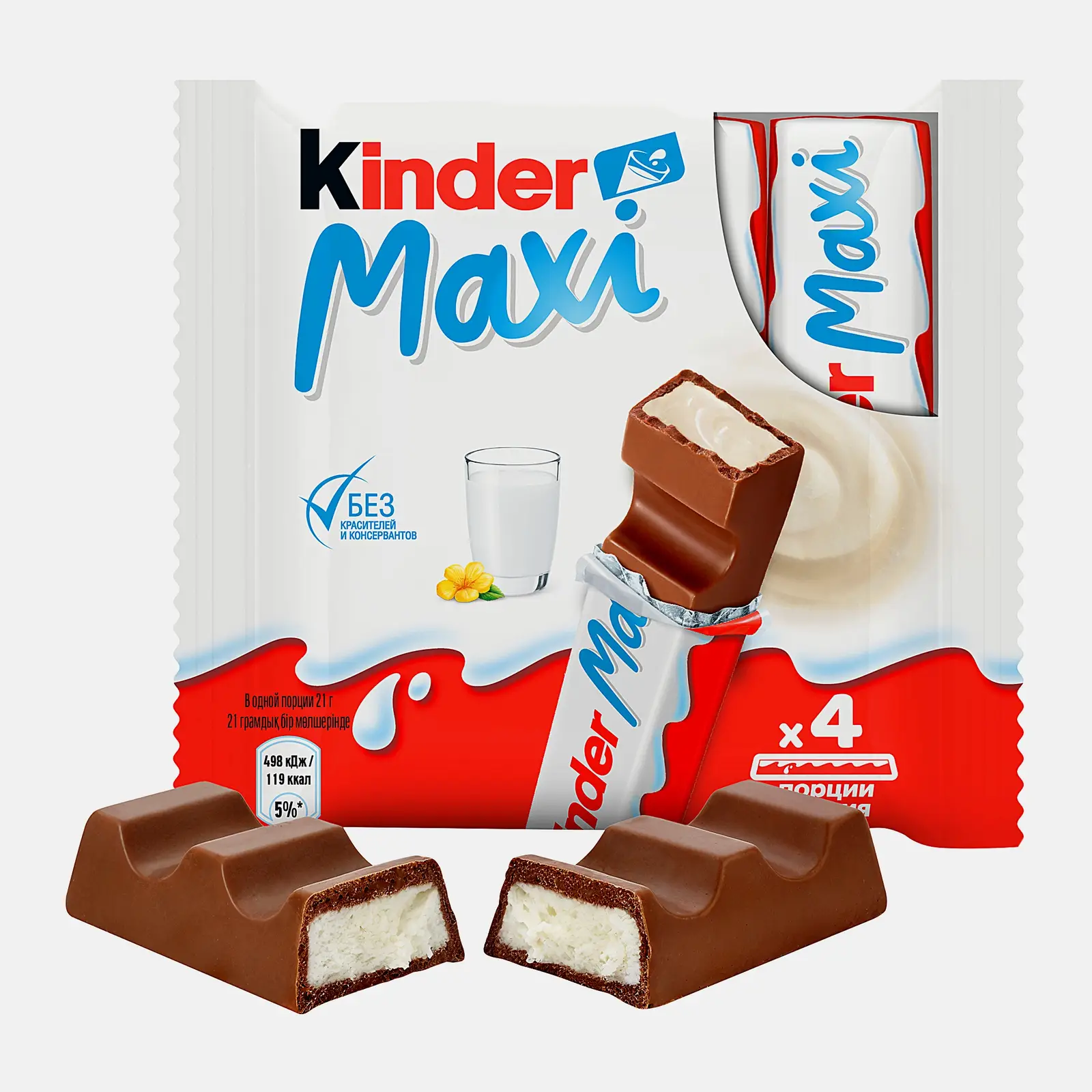 Молочный шоколад Maxi с молочной начинкой Kinder 84г Молочный шоколад Maxi с молочной начинкой Kinder 84г