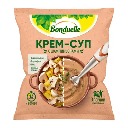 Изображение товара Крем-суп Bonduelle с шампиньонами быстрозамороженный 350г